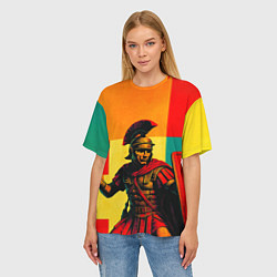 Футболка оверсайз женская Римский легионер поп-арт, цвет: 3D-принт — фото 2
