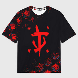 Женская футболка оверсайз Doom cyberpunk