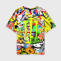 Футболка оверсайз женская Monster energy бренды, цвет: 3D-принт