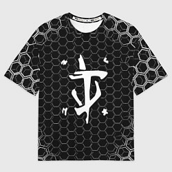 Футболка оверсайз женская Doom соты текстура, цвет: 3D-принт