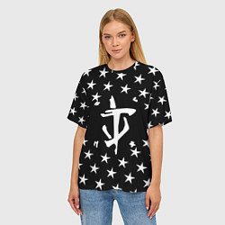 Футболка оверсайз женская Doom star, цвет: 3D-принт — фото 2