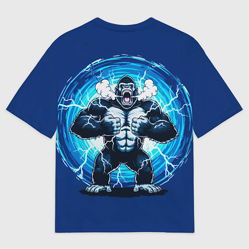 Женская футболка оверсайз Горилла показывает свою силу / 3D-принт – фото 2