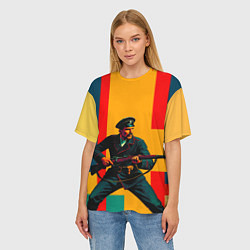 Футболка оверсайз женская Белогвардеец поп-арт, цвет: 3D-принт — фото 2