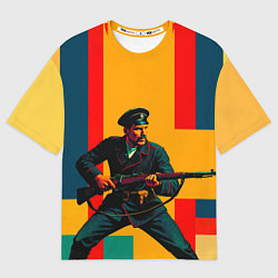 Футболка оверсайз женская Белогвардеец поп-арт, цвет: 3D-принт