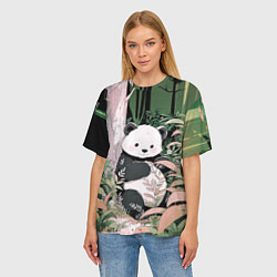 Футболка оверсайз женская Панда в лесу, цвет: 3D-принт — фото 2