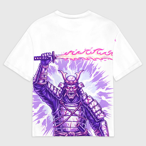 Женская футболка оверсайз Нападение самурая / 3D-принт – фото 2