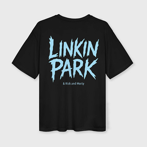 Женская футболка оверсайз Linkin Park и Рик рокер двухсторонняя / 3D-принт – фото 2