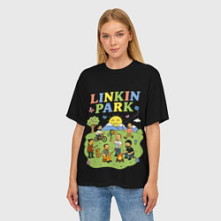 Футболка оверсайз женская Linkin Park, мультяшный стиль, цвет: 3D-принт — фото 2