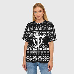 Футболка оверсайз женская Doom x elders scrolls pattern, цвет: 3D-принт — фото 2