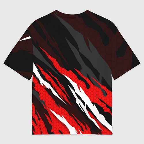 Женская футболка оверсайз Umbrella - красное пламя / 3D-принт – фото 2