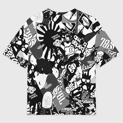 Женская футболка оверсайз Monster energy black sticker / 3D-принт – фото 2