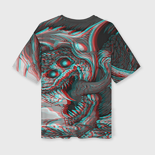 Женская футболка оверсайз Monster energy glitch / 3D-принт – фото 2