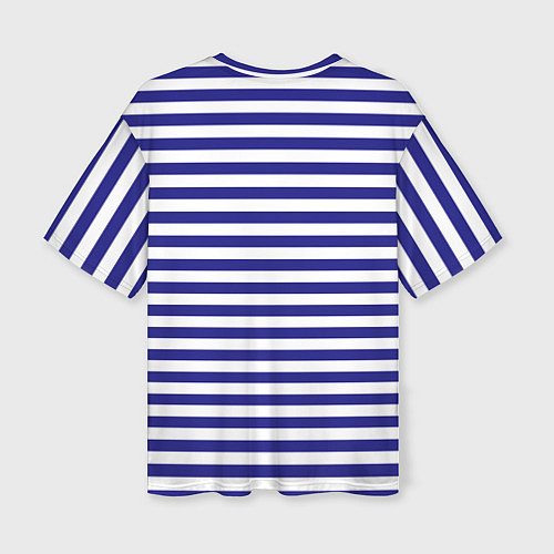 Женская футболка оверсайз ВМФ текстура тельняшки / 3D-принт – фото 2