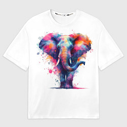 Футболка оверсайз женская Радужный слон, цвет: 3D-принт