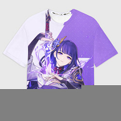 Футболка оверсайз женская Сёгун Райдэн Genshin Impact thunder, цвет: 3D-принт