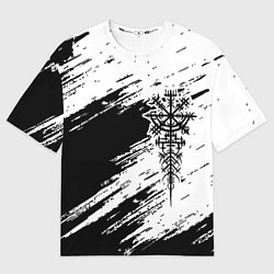 Футболка оверсайз женская Тату компас рун вегвизир - проводник удачи, цвет: 3D-принт