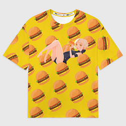 Женская футболка оверсайз Сейбер Альтер в бургерах