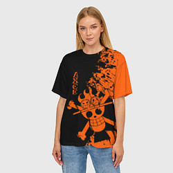 Футболка оверсайз женская One Piece - Ace, цвет: 3D-принт — фото 2