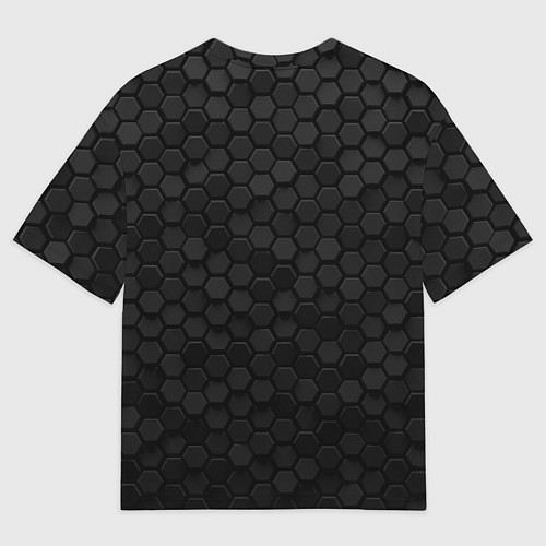 Женская футболка оверсайз Халф лайф - темные соты / 3D-принт – фото 2