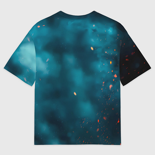 Женская футболка оверсайз Цири с огненными глазами / 3D-принт – фото 2