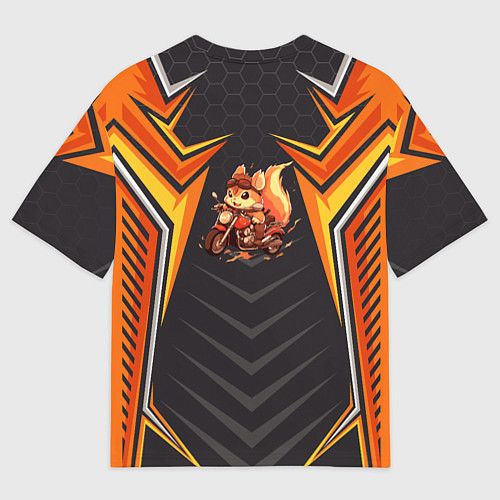 Женская футболка оверсайз Мото белка / 3D-принт – фото 2