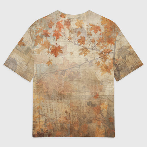 Женская футболка оверсайз Осенней енот в шарфе / 3D-принт – фото 2