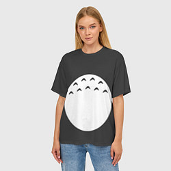 Футболка оверсайз женская Тоторо живот, цвет: 3D-принт — фото 2