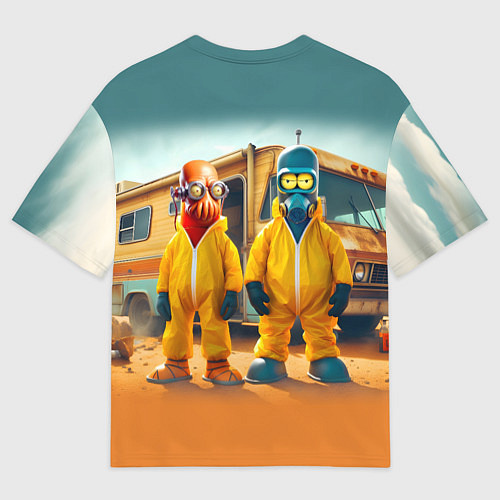 Женская футболка оверсайз Zoidberg and Bender - Breaking bad soap opera / 3D-принт – фото 2
