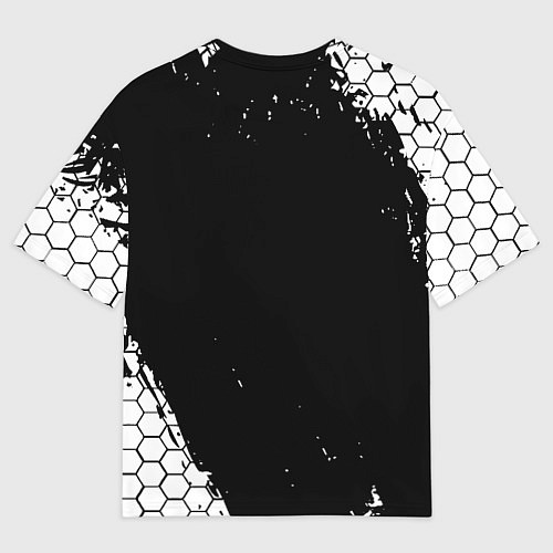 Женская футболка оверсайз AEK соты краска / 3D-принт – фото 2