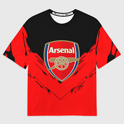 Футболка оверсайз женская Arsenal текстура краски, цвет: 3D-принт