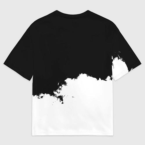 Женская футболка оверсайз Монако черно белые краски / 3D-принт – фото 2