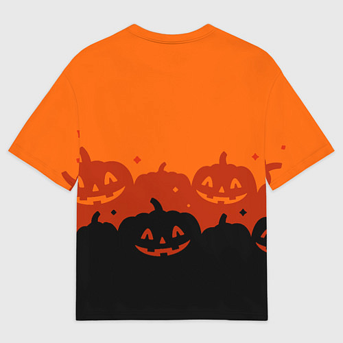 Женская футболка оверсайз Хэллоуин счастливые тыквы / 3D-принт – фото 2