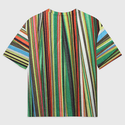 Женская футболка оверсайз Полоски ткани / 3D-принт – фото 2