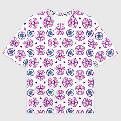 Женская футболка оверсайз Паттерн из абстрактных цветов