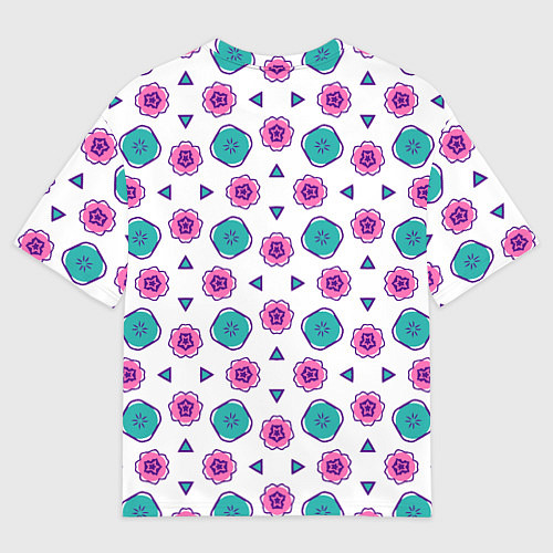 Женская футболка оверсайз Цветочно-геометрический паттерн / 3D-принт – фото 2