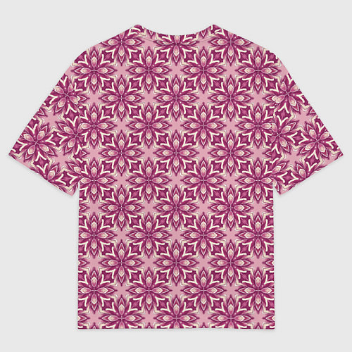 Женская футболка оверсайз Фиолетово-розовая цветочная текстура / 3D-принт – фото 2