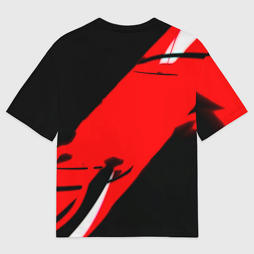 Женская футболка оверсайз Арсенал геометрия полосы краски / 3D-принт – фото 2