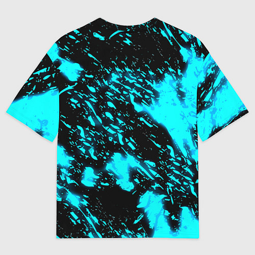 Женская футболка оверсайз Лестер сити голубые краски / 3D-принт – фото 2