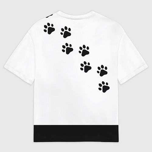 Женская футболка оверсайз Девушка и кот / 3D-принт – фото 2