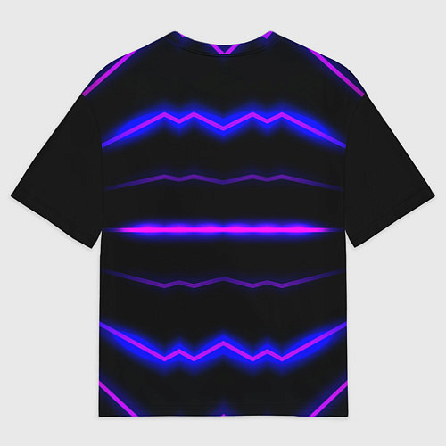 Женская футболка оверсайз Color multicoloured neon stripes / 3D-принт – фото 2
