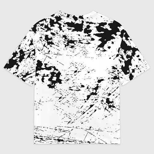 Женская футболка оверсайз Borussia черно белые краски / 3D-принт – фото 2