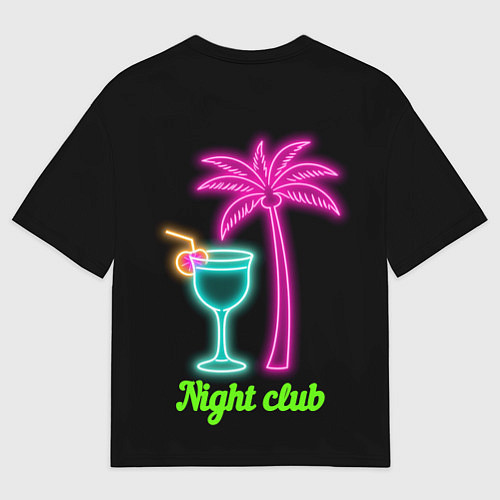 Женская футболка оверсайз Night club neon / 3D-принт – фото 2