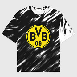 Футболка оверсайз женская Borussia штрихи красок текстура, цвет: 3D-принт