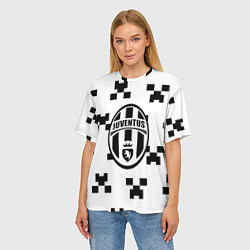 Футболка оверсайз женская Juventus x minecraft pattern, цвет: 3D-принт — фото 2