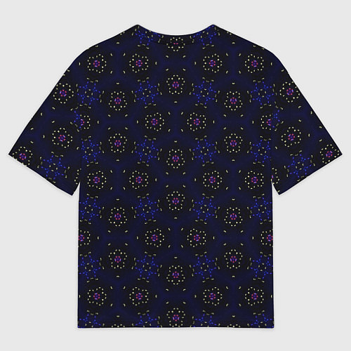 Женская футболка оверсайз Темно-синий абстрактный узор с мерцанием / 3D-принт – фото 2