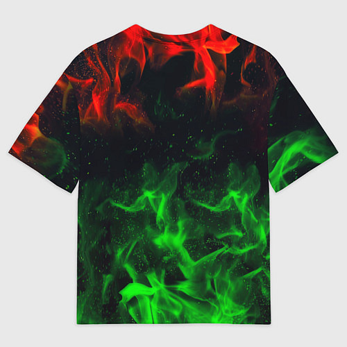 Женская футболка оверсайз Borussia красно зеленый огонь / 3D-принт – фото 2