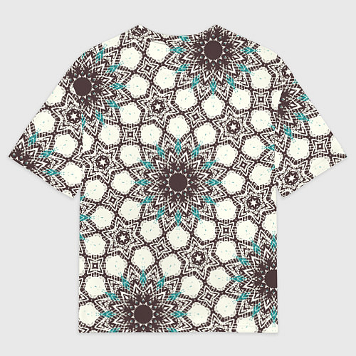 Женская футболка оверсайз Калейдоскоп из цветочных звезд / 3D-принт – фото 2