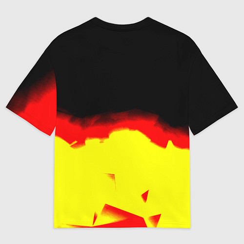 Женская футболка оверсайз Borussia абстракция золото геометрия / 3D-принт – фото 2