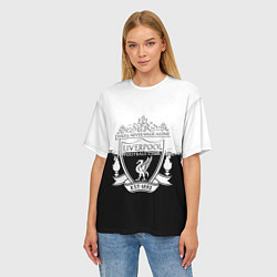 Футболка оверсайз женская Liverpool краски черно белые, цвет: 3D-принт — фото 2