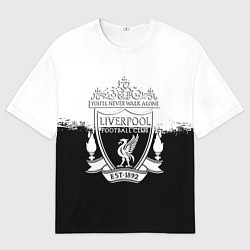 Футболка оверсайз женская Liverpool краски черно белые, цвет: 3D-принт